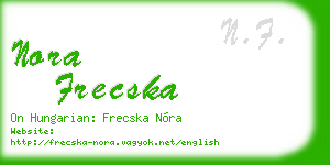 nora frecska business card